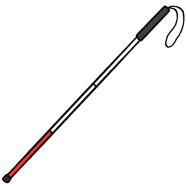 white cane (extended)