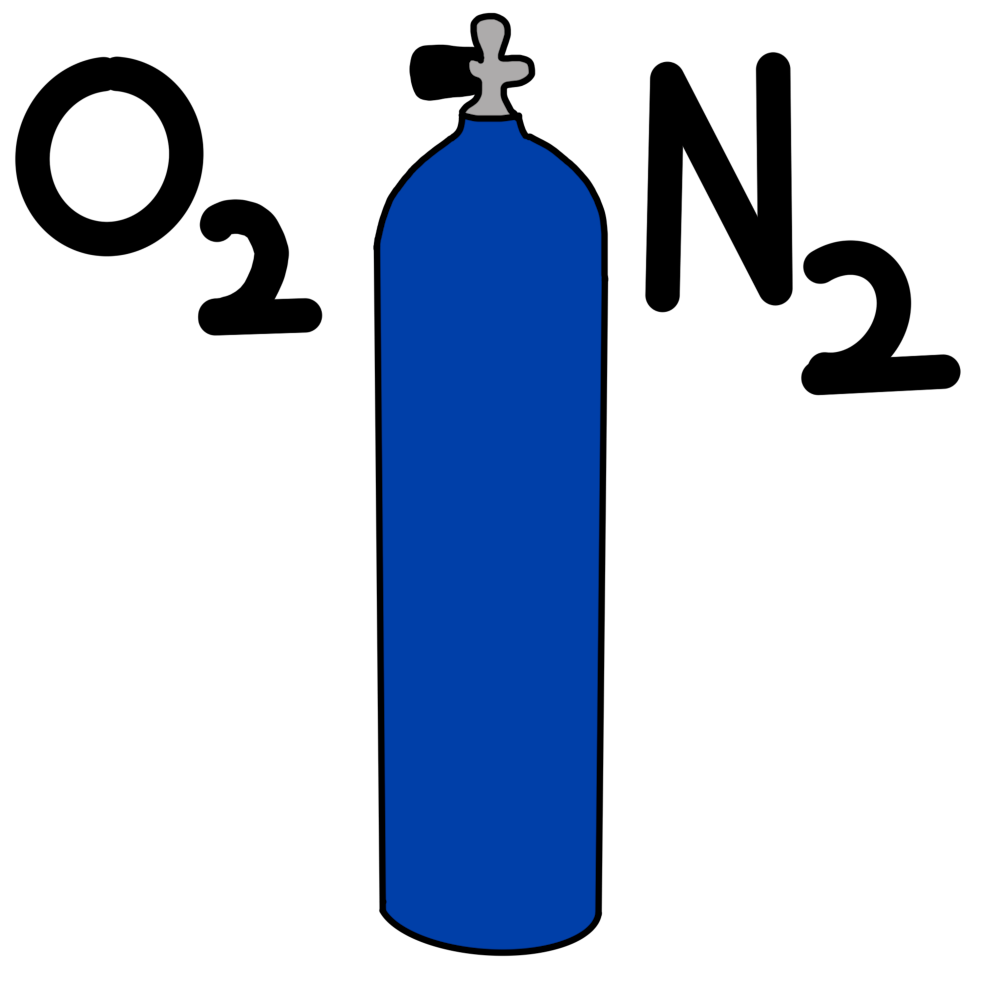 oxygen and nitrogen tank