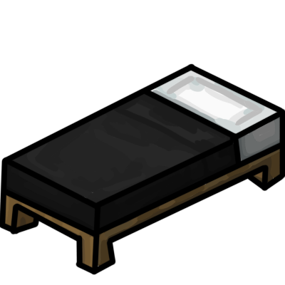 black bed