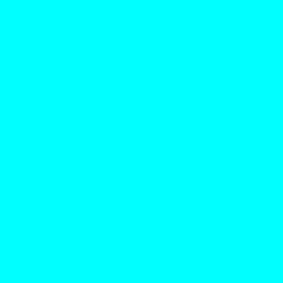 RGB colour code swatch 0, 255, 255 (cyan)