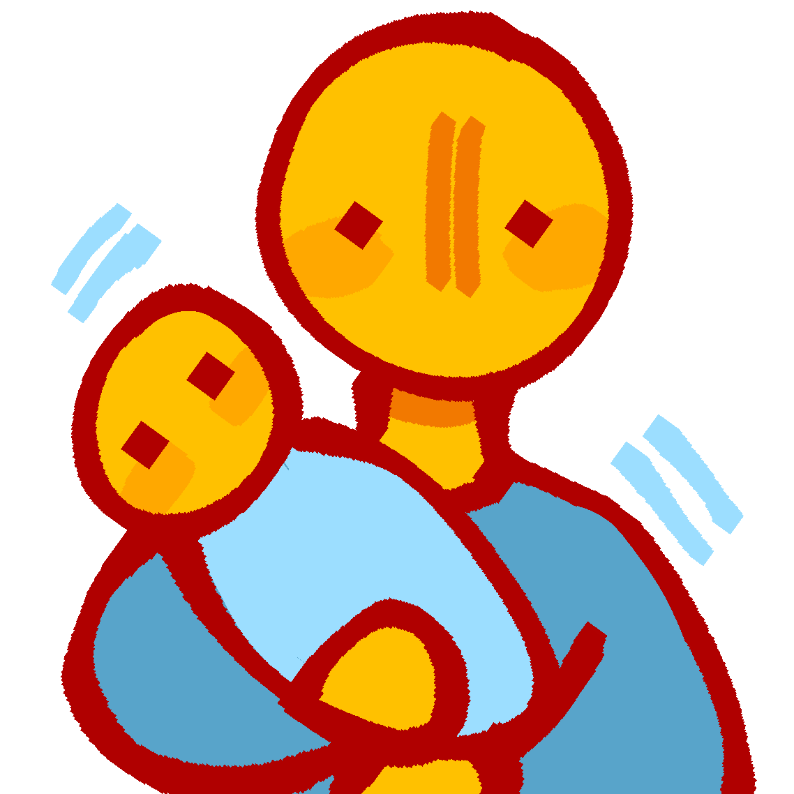 cradling baby