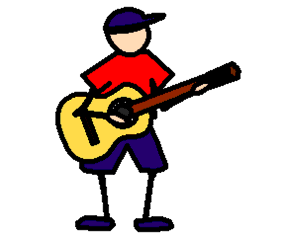 playing the guitar