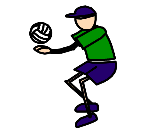 playing volleyball
