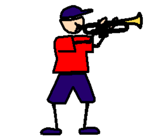 playing the trumpet