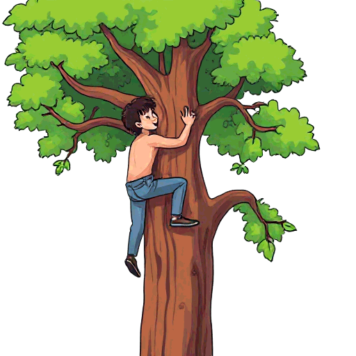 climbing a tree