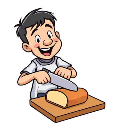 slicing some bread