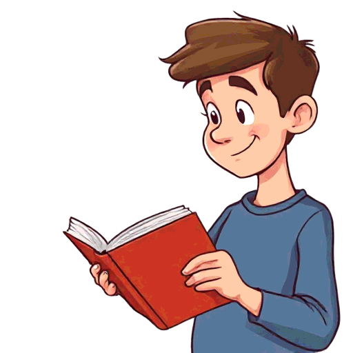 enjoying a book