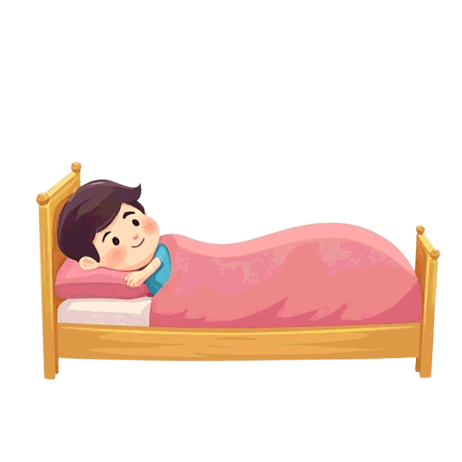 lying down on their side in a bed
