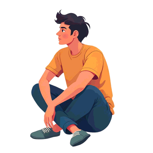 sitting down