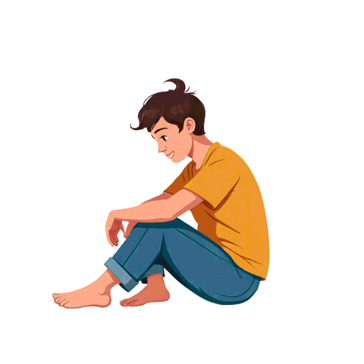 sitting down