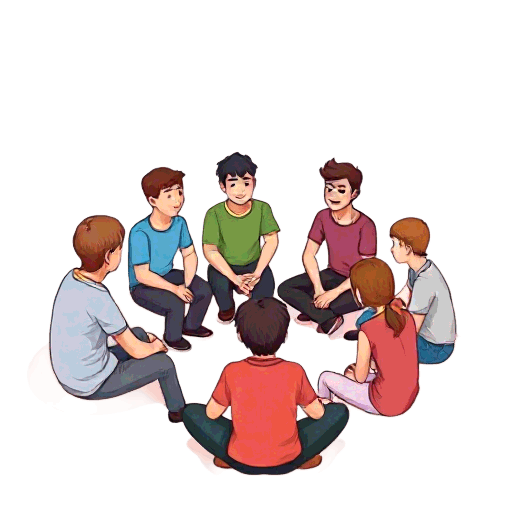 circle of teenagers