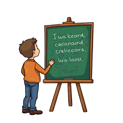 standing in front of board