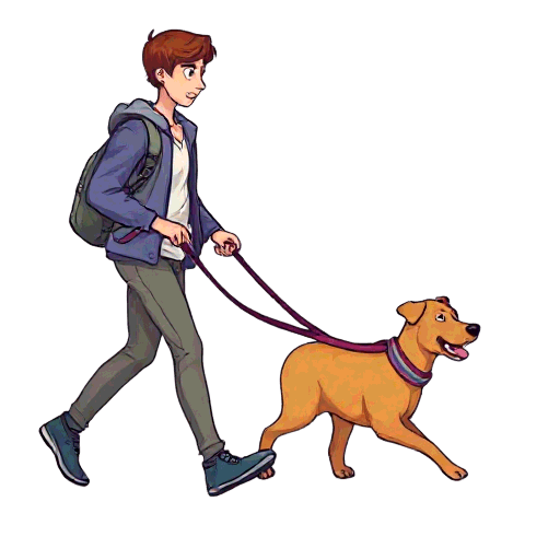 walking their dog