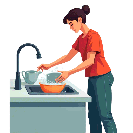 washing up