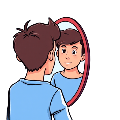 reflection in the mirror