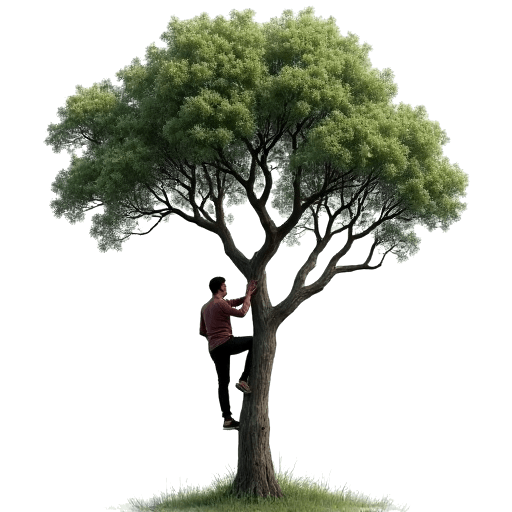 climbing a tree