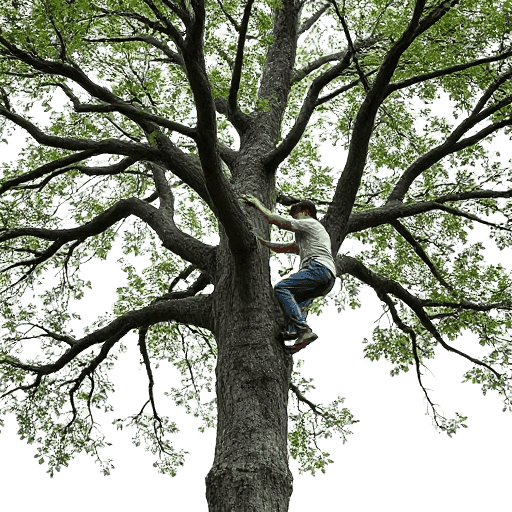climbing a tree