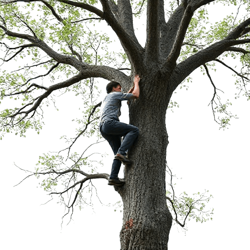climbing a tree