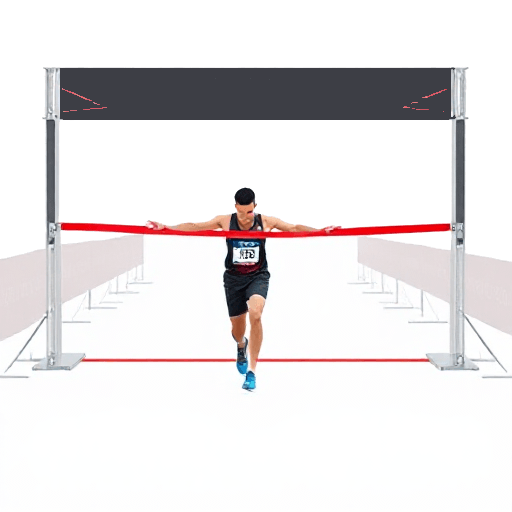 crossing the finishing line in a race