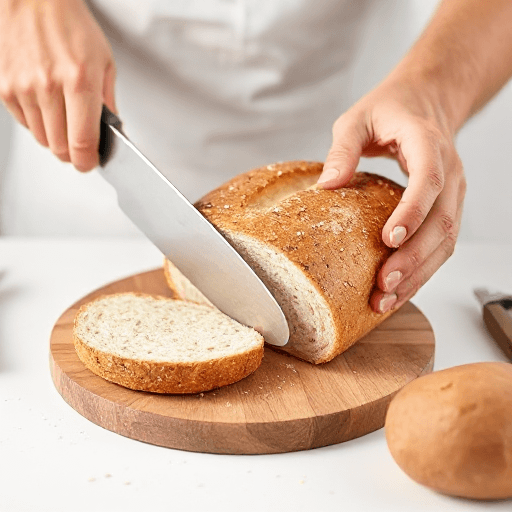 cutting some bread
