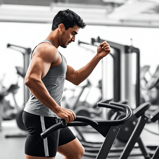 exercising at the gym