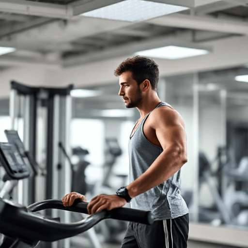 exercising at the gym