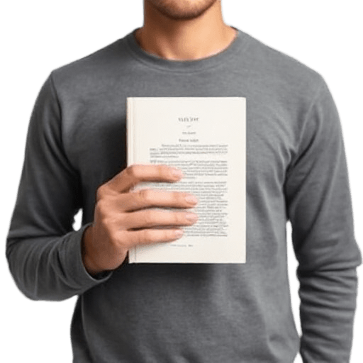 holding a book to their chest