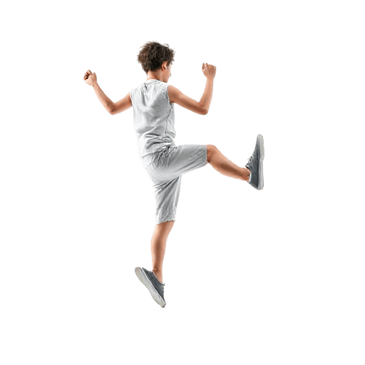 hopping on one leg