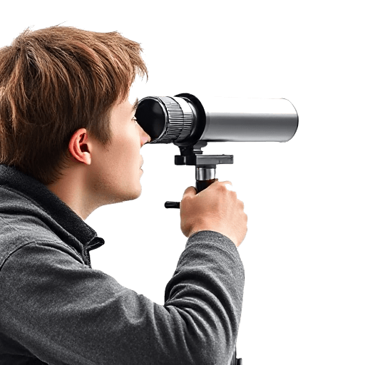 looking through a telescope