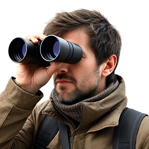 looking through some binoculars