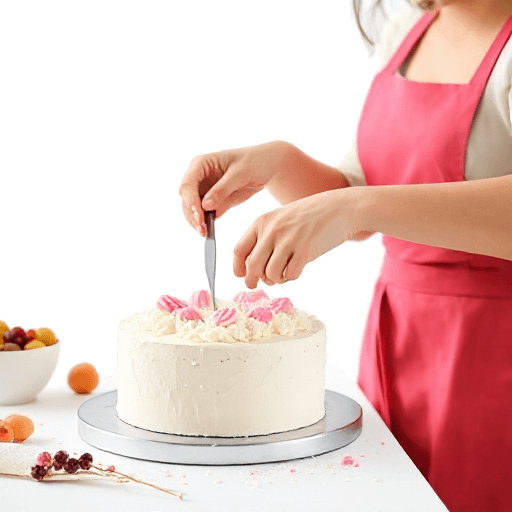 decorating a cake