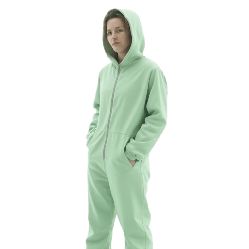 pale green jump suit