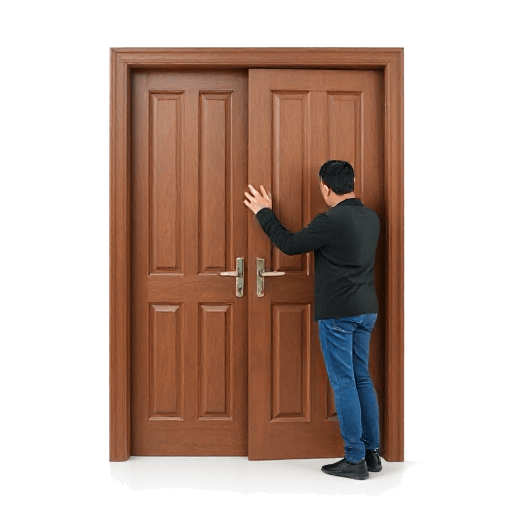 shutting a door