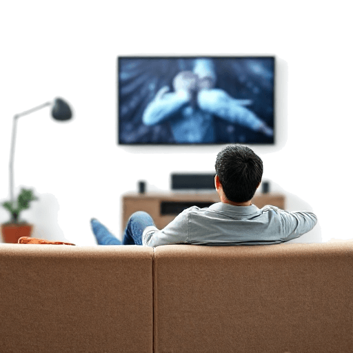 watching television