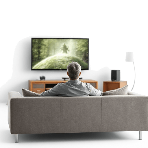 watching television