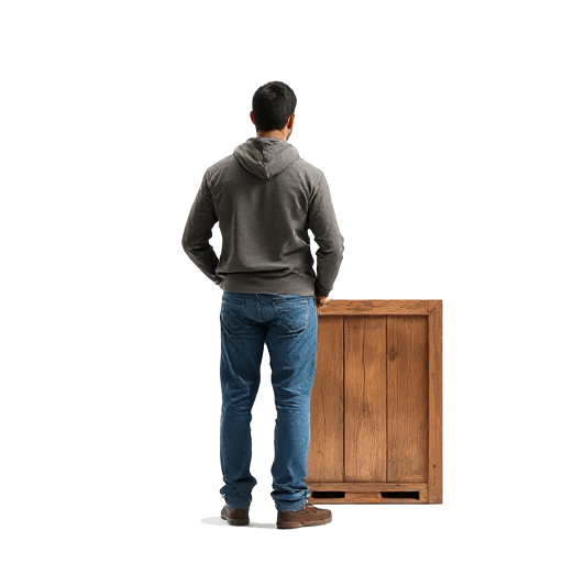 next to a box