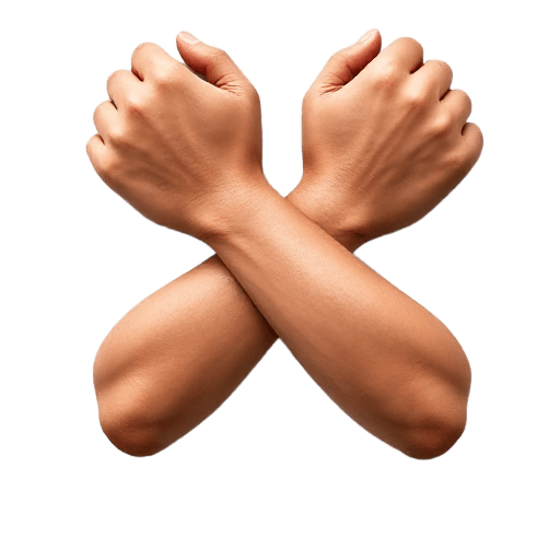 two crossed arms