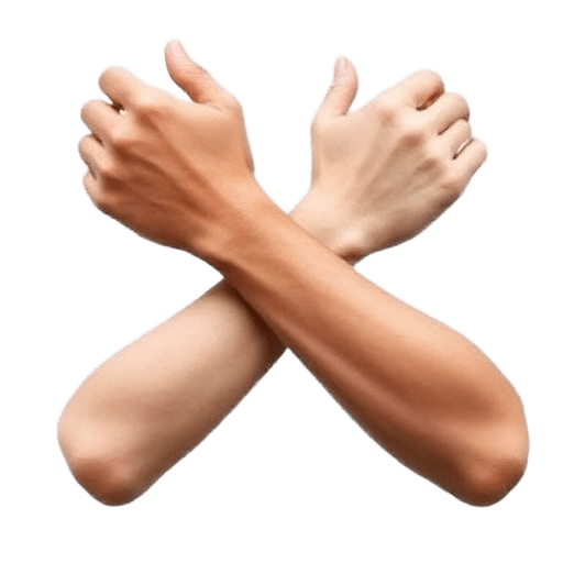 two crossed arms