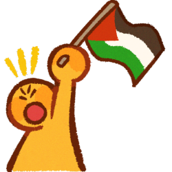 shouting with Palestinian flag