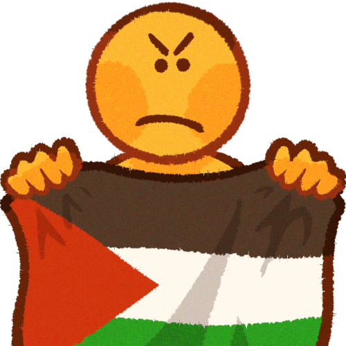 holding Palestinian flag