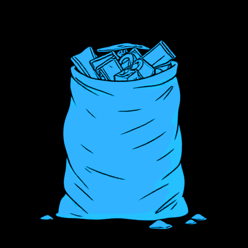 rubbish in a bag