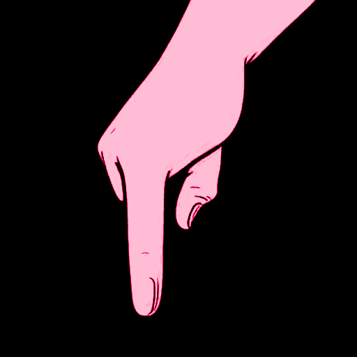 pointing down