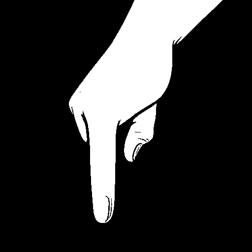 pointing down