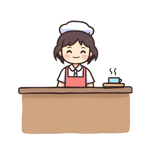 behind the counter