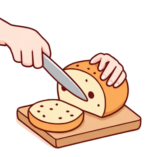 cutting some bread