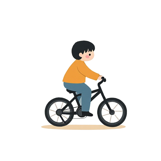 on a bicycle