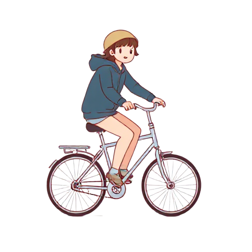 on a bicycle