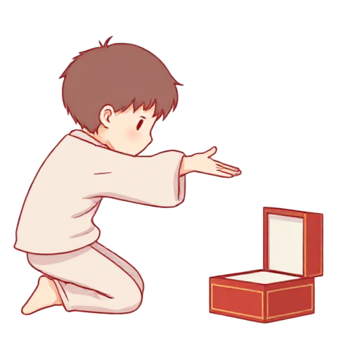 on hands and knees