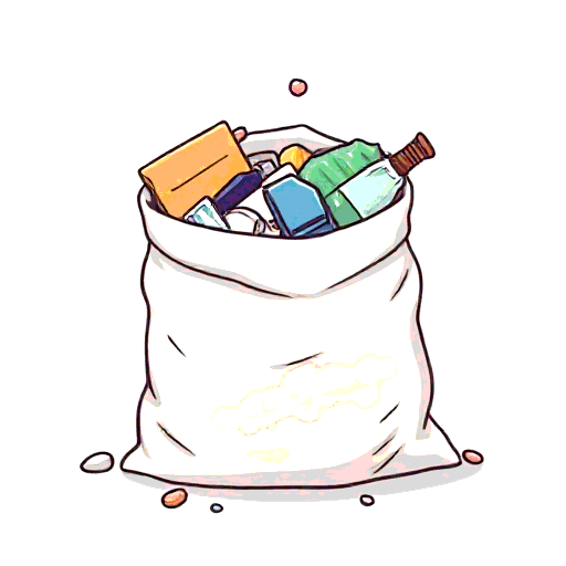 rubbish in a bag