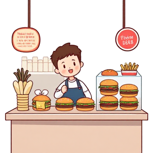 selling burgers